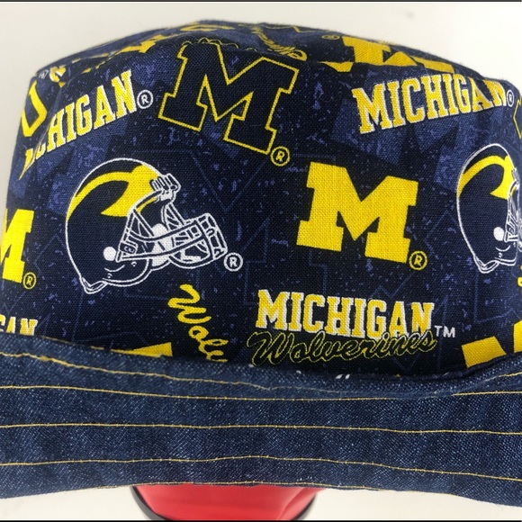 Bucket Hat of University of Michigan Wolverines Fabric NWT Handmade Reversible - Picture 3 of 7